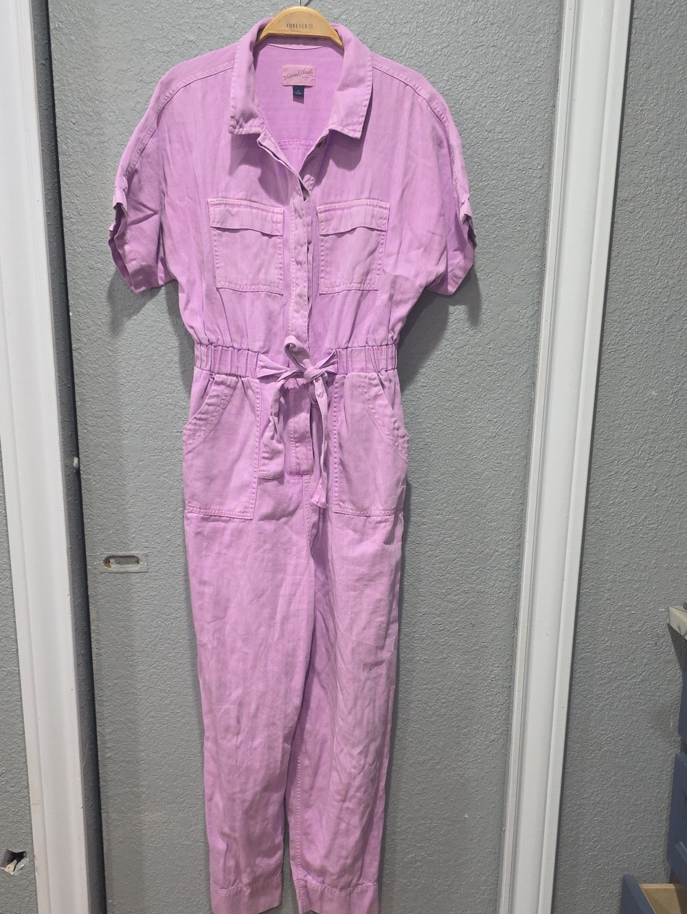 Universal Thread Lavender Utility Jumpsuit with Tie Waist